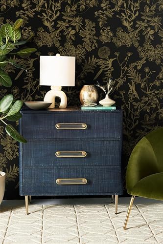 Safiyya Peel and Stick Modern Wallpaper Floral Birds Contact Paper Black and - Image 5