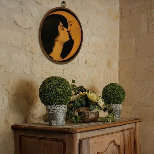 KLYTINK Romantic Moon and Young Girl Round Wall Art, Vintage-Inspired Celestial - Image 3