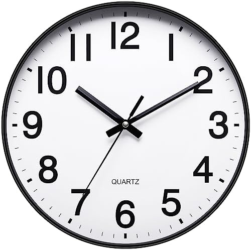 NUOVO 12 Inch Round Wall Clock Silent & Non-Ticking Simple Wall Clock Operated by Unknown