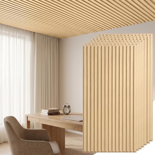 12-Pack 3D Slat Wall Paneling, 2x4 FT Drop Ceiling Tiles by Tacsal