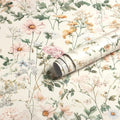 Vintage Floral Peel and Stick Wallpaper Beige Floral and Leaf Contact Paper by EchoSphere