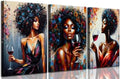 hijyord 3Pcs African American Women Canvas Wall Art 16x24in by hijyord