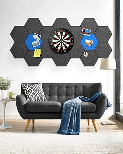 Self-adhesive Sound Proof Panels Hexagon Wall Panels 12''X10''X0.4'', Sound - Image 6
