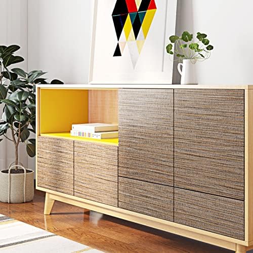 FunStick 15.7"x472" Grasscloth Peel and Stick Wallpaper Removable Tan Brown - Image 3