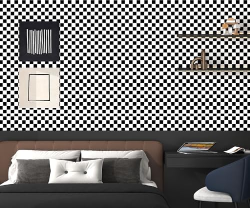 OSECAGE Modern Peel and Stick Wallpaper Checkered Contact Paper 17.7"x984" - Image 6
