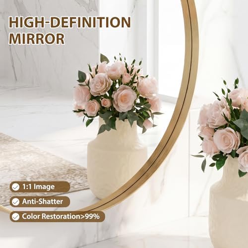 Bathroom Round Mirror for Over Sink, 28 Inch Wall Circle Mirrors - Image 5