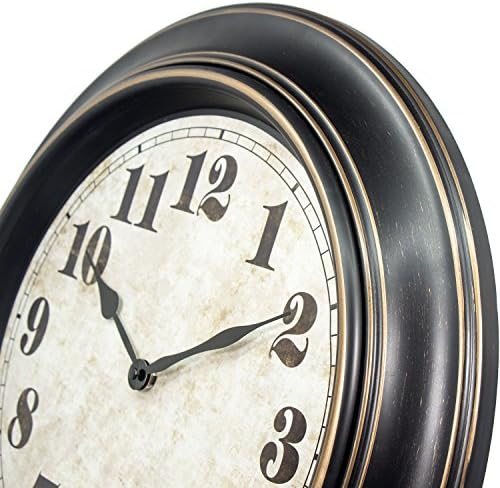 45MinST 18 Inches Retro Wall Clock, Silent Non Ticking Battery Operated Movement - Image 3