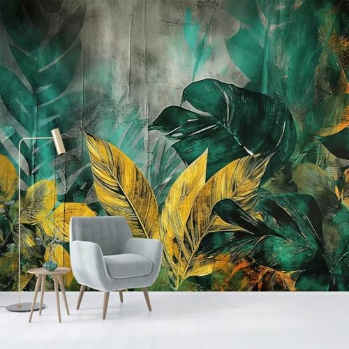 Tropical Element Leaf Background Mural Peel and stick-108"x157" by GLWYHY