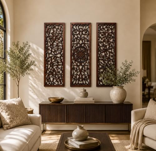 The Wooden Town Carved Wood Wall Art, 36x12 in - Image 2
