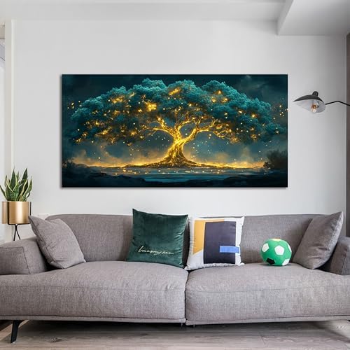 Canvas Wall Art Decor Artwork for Walls Green Gold Wall Art Decor Tree of Life - Image 5