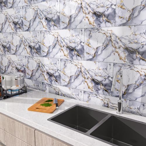Marble Peel and Stick Backsplash 23.6 x11.8 in - Image 2