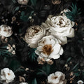Laatse Dark Black Floral Wallpaper Peel and Stick 17.5" × 787" by Laatse