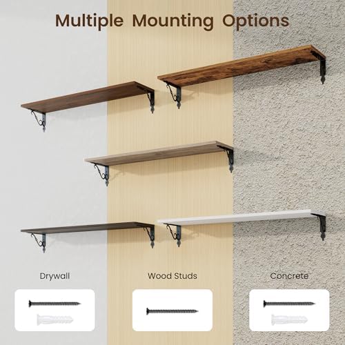 RICHFOCUS Floating Shelves for Wall Decor, 35.4W x 8D Shelves Set of 2 - Image 6