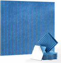 12 Pack Self-Adhesive Acoustic Wall Panels, 12x12 Inch-Blue by 100PolyesterAcousticPanel