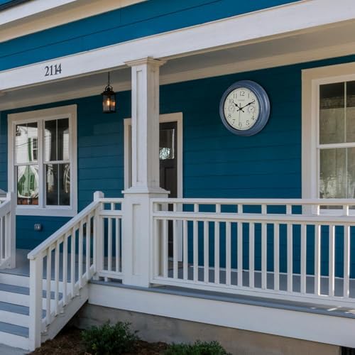 Crosstime 12" Indoor Outdoor Retro Wall Clock Battery Operated Silent - Image 2