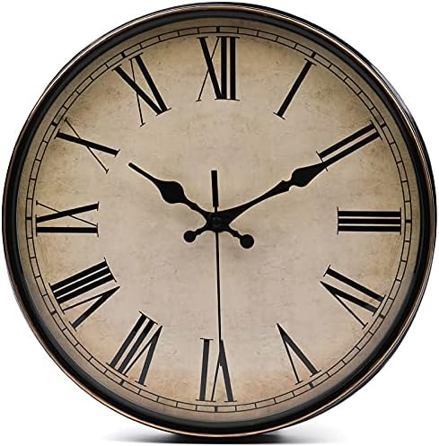 Yesland 11 Inch Wall Clock Silent Non Ticking, Vintage Decorative Quartz Clock by Yesland