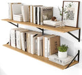 Heimlove 48W x 12D Deep Floating Shelves Set of 2 Oak by Heimlove