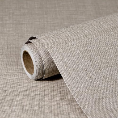 wishFIRE Grasscloth Peel and Stick Wallpaper 15.7"X200" Khaki Contact Paper by Unknown