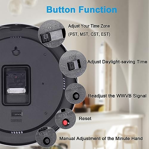 14 Inch Atomic Analog Wall Clock Radio Controlled Sets Wall Clock - Image 5