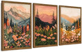 WRFON Botanical and Flower Canvas Wall Art, Framed Mountain Landscape Wall Art by Unknown