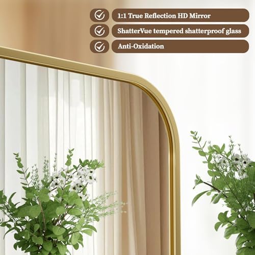 BEAUTYPEAK 26" x 38" Rectangular Aluminum Alloy Frame Wall Mounted Bathroom - Image 2