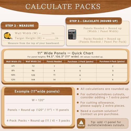 4 Pack Wood Panels for Wall, 106.3" × 11" Wood Slat Acoustic Panels for Wall - Image 6