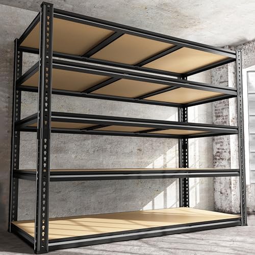 ROOMFAVE 48" W Garage Shelving Heavy Duty 3080LBS, 5 Tier, Industrial by RoomFave-organizeyourjoy