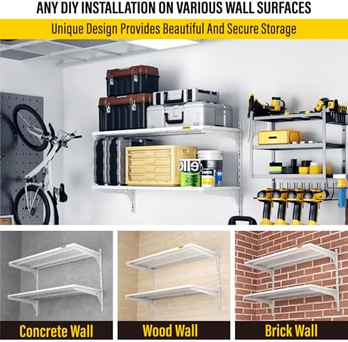 Aecxm 1pack×2 Tier 1.3x3ft Garage Shelving Wall Mounted, 250lbs Load Capacity - Image 7
