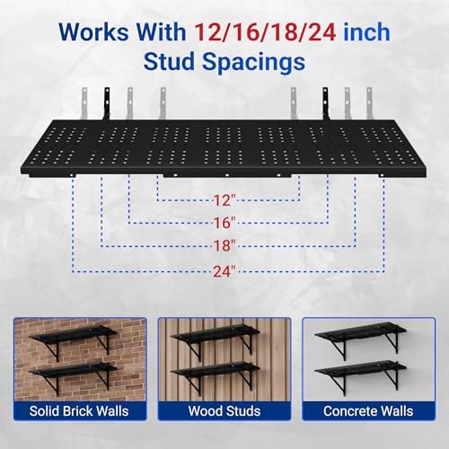 FLEXIMOUNTS 2-Pack 1x6ft Wall Mounted Garage Shelving, 14x68-inch - Image 7