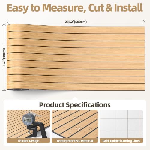 Peel and Stick Wood Slat Wall Panels, 3D PVC Faux Teak Wood Grain Wallpaper - Image 5