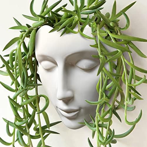 Face Vase, Ceramic Female Form Vase, Modern Sculpture White Planter Pot - Image 2