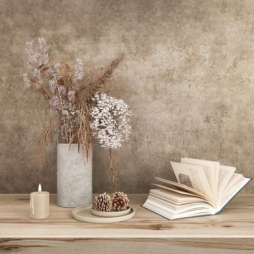 VEELIKE 15.7''x354'' Grunge Metallic Wallpaper Textured Brown Industrial Peel - Image 2