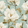Laatse Vintage Blue Floral Bird Wallpaper Peel and Stick 17.5" × 118" by Laatse