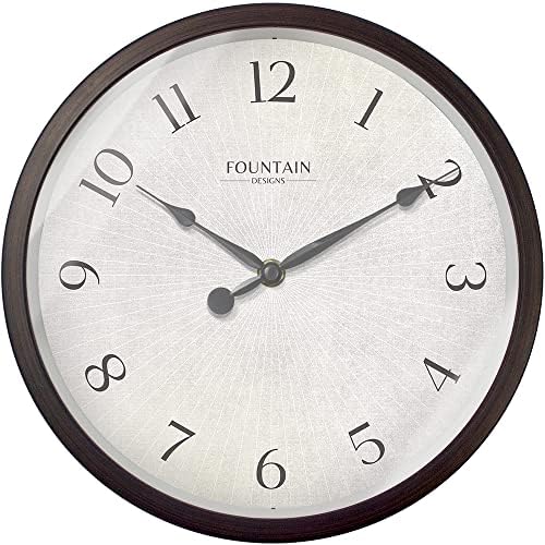 10" Silent Modern Farmhouse Wall Clock, Oil Rubbed Bronze by FountainDesigns
