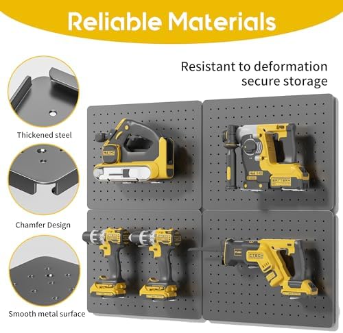 Pegboard Organizer Kit, 6 Pack 14.76x10.82 in Metal Panels - Image 4