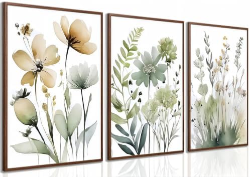 tgguytiy Sage Green Botanical Posters Set of 3 – Boho Floral Wall Art Prints by Unknown