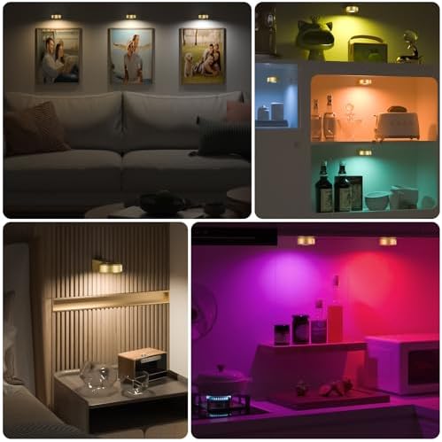 3 Pcs Picture Lights, Rechargeable Battery Operated Dimmable 3-Color Wall Light - Image 3