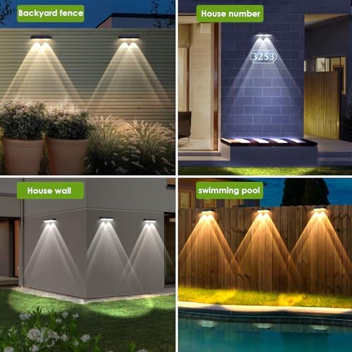 Solar Fence Lights Outdoor, 2700/4000/6000K 3 Mode, 8 Pack - Image 6