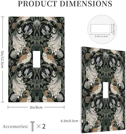 Decorative Light Switch Cover William Morris Vintage Floral Plants And Birds 1 - Image 5