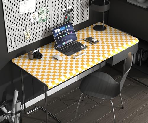 OSECAGE Peel and Stick Wallpaper Orange Checkered Contact Paper 17.7"x393" - Image 7
