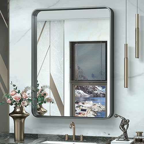 TokeShimi 28x36 Inch Black Bathroom Mirror by TokeShimi