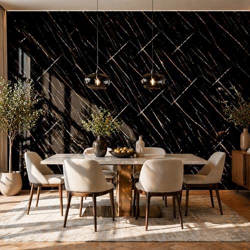 Black Gold Marble Peel and Stick Wallpaper, 23.6 x 118 in - Image 7