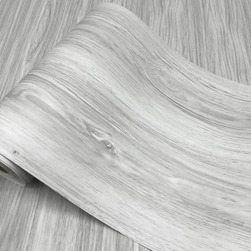 Wood Grain Peel and Stick Floor Tiles – 11.8” Width, Full Roll Length of 118" – by auxua