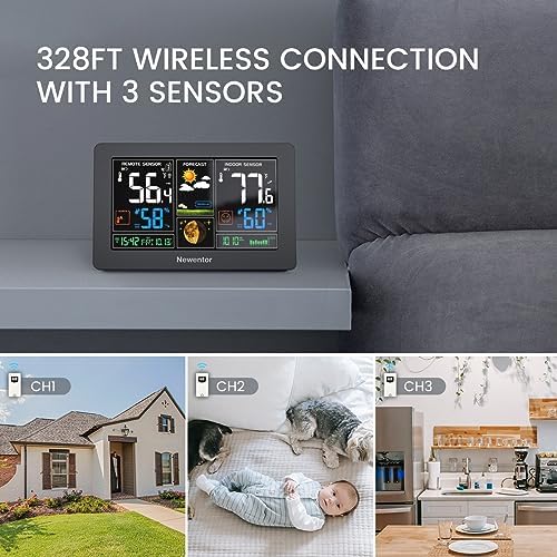 Newentor Weather Station Wireless Indoor Outdoor Thermometer - Image 2