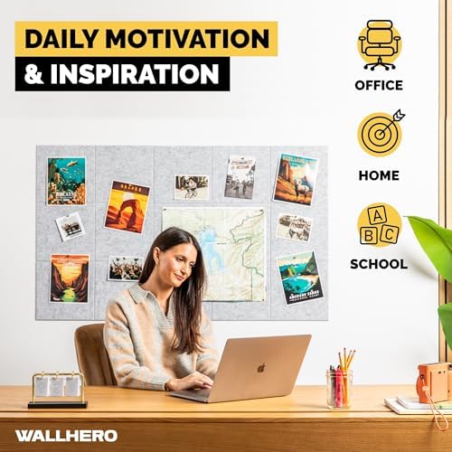 WALLHERO Cork Boards for Walls, Bulletin Boards 59"x36" | 15 Pack | Felt - Image 5