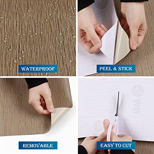 FunStick 15.7"x472" Grasscloth Peel and Stick Wallpaper Removable Tan Brown - Image 4