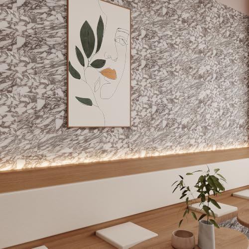 20-Piece Calacatta White Marble Peel and Stick Backsplash Wall Tiles, Laundry - Image 3