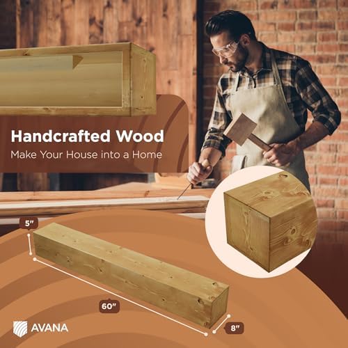 Avana Rustic Fireplace Mantle Shelf 60 Inches - Image 2