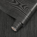 Black Silver Wallpaper Wood Grain Contact Paper Black Peel and Stick Wall Paper by Unknown