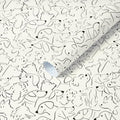 Heroad Beige Peel and Stick Wallpaper Black and White Contact Paper Dog by HeroadBrand